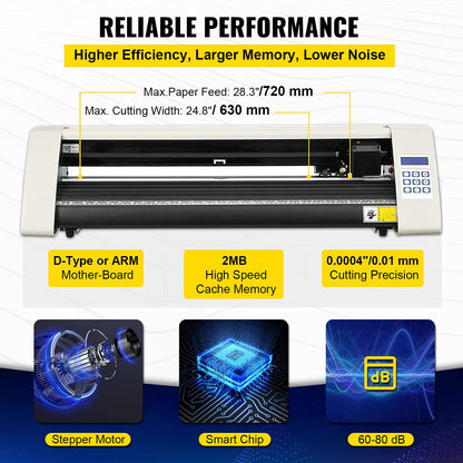 VEVOR Vinyl Cutter Machine, 28inch Vinyl Plotter, LCD Display Plotter Cutter, Adjustable Double-Spring Pinch Rollers Sign Cutting Plotter, Plotter with Signmaster Software for Design and Cut