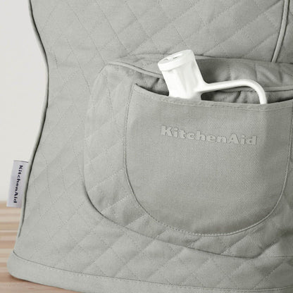 KITCHENAID Fitted Tilt-Head Solid Stand Mixer Cover with Storage Pocket, Quilted 100% Cotton, Milkshake, 14.4"x18"x10"