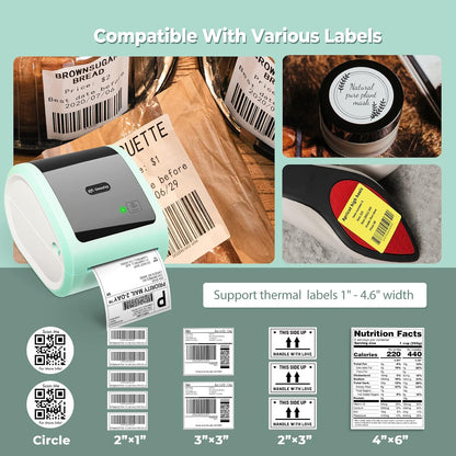 Bluetooth Thermal Label Printer 4X6 - Wireless Shipping Label Printer for Small Business & Packages - Thermal Label Printer Bluetooth, Shipping Label Printer Compatible with iPhone, USPS, Amazon