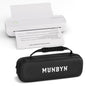 MUNBYN Portable Printers Wireless for Travel ITP04 with Carry Case, Portable Printer Bluetooth, Support 8.5 x 11 & A4 Thermal Paper, Compatible with Android, iOS & Laptop, Inkless Printer (White)