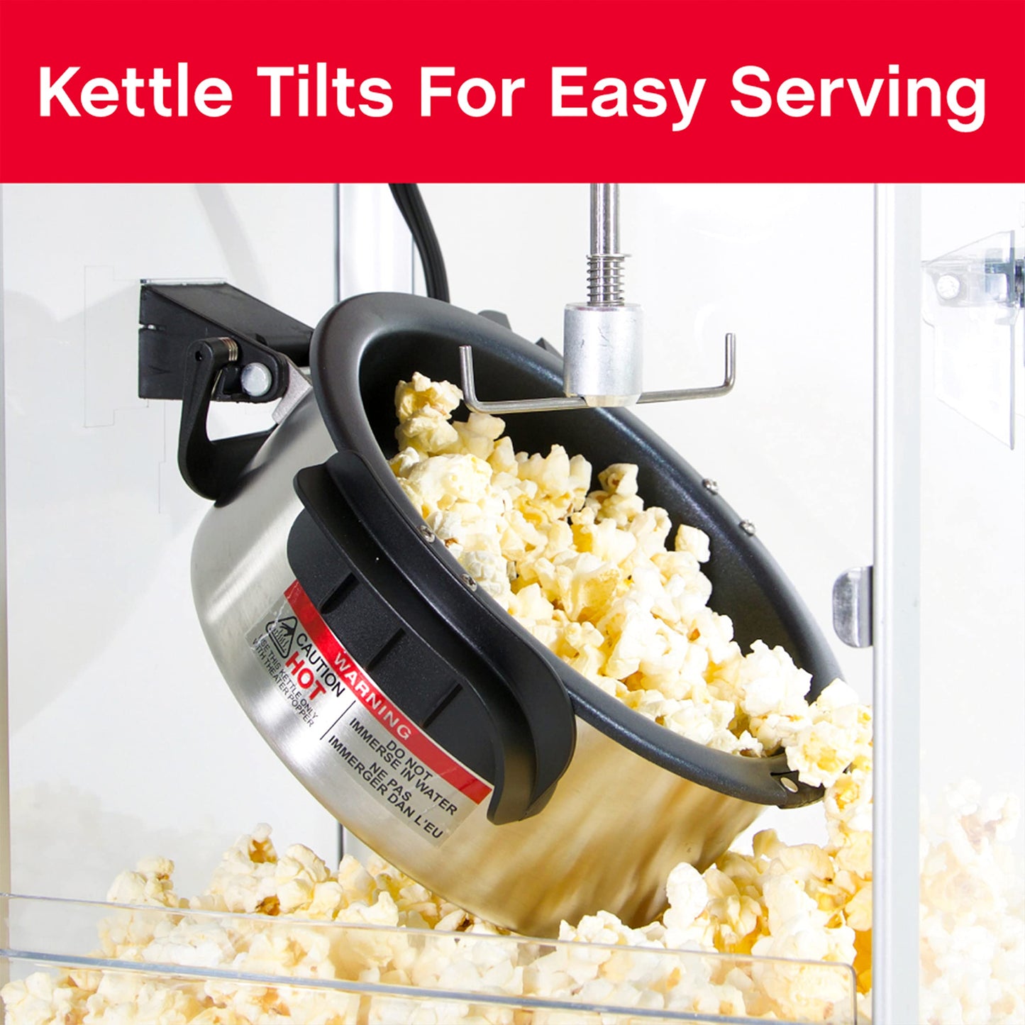 West Bend Stir Crazy Movie Theater Popcorn Popper, Gourmet Popcorn Maker with Nonstick Popcorn Kettle, Measuring Tool and Scoop , 4 Qt, Blue