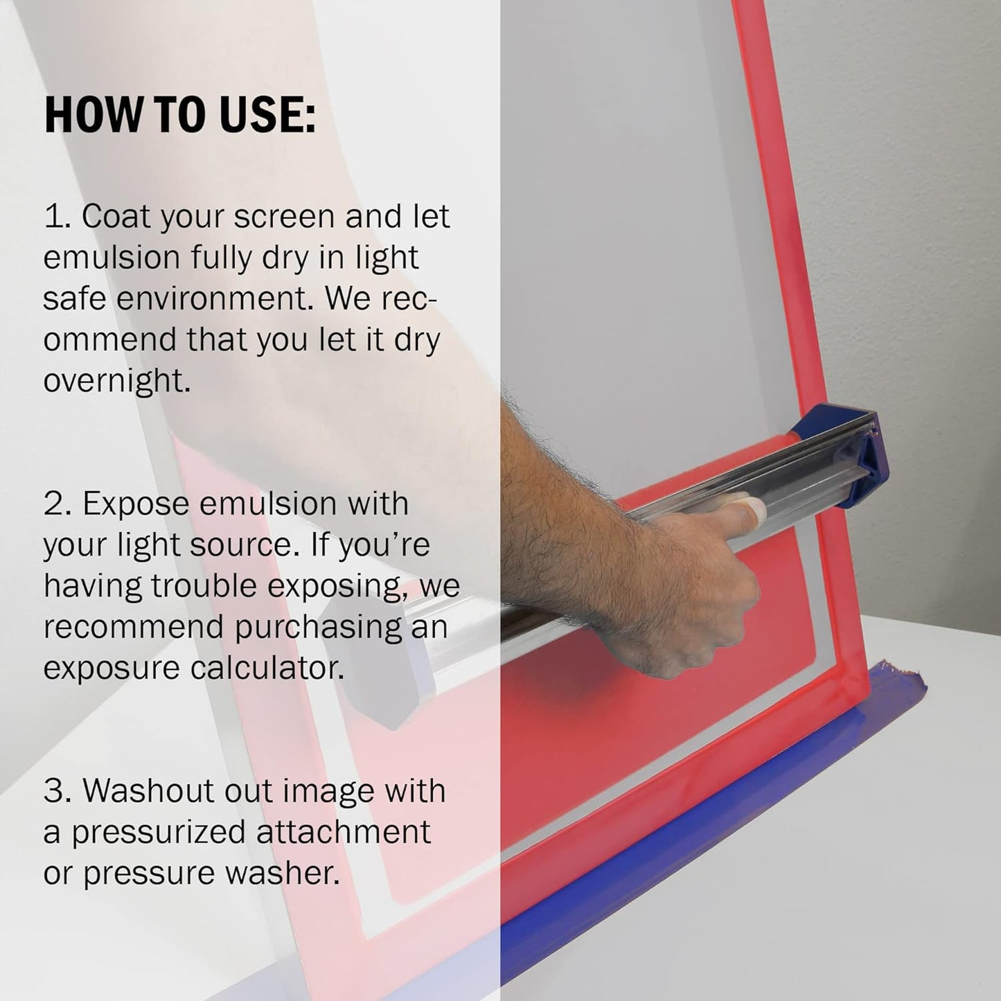 Ecotex® Tex-Red Screen Printing Emulsion (Pint - 16Oz.) Pre-Sensitized Photo Emulsion for Silk Screens and Fabric - for Screen Printing Plastisol Inks, Pure Photopolymer Screen Printing Supplies
