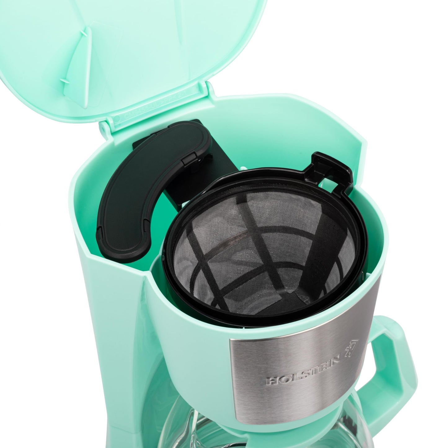 Holstein Housewares - 5 Cup Drip Coffee Maker - Convenient and User Friendly with Permanent Filter, Borosilicate Glass Carafe, Water Level Indicator, Auto Pause /Serve and Keep Warm Functions, Teal