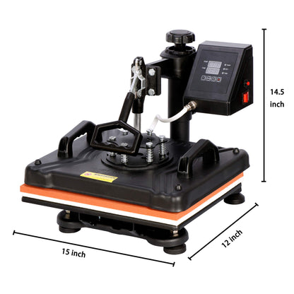 5 in 1 Heat Press Machine 12 X 15 Inch, Factory Multifunction Combo Swing Away Sublimation Heat Transfer Machine for DIY T-Shirt/Cap/Mug/Plate/Mouse Pad