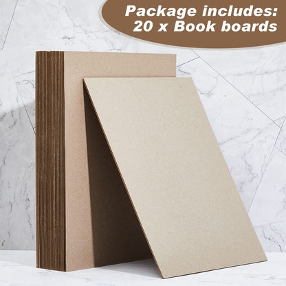 20 Pcs Book Board, Binders Board Chipboard Designer Bookboard Kraft Heavy Duty Chipboard Sheets Bookbinding Supplies for Book Binding Cover (Gray, 12.5 x 10 Inch 22PT)