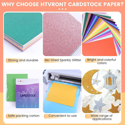 LOKLiK iCraft by HTVRONT Cutting Machine & Colored Cardstock Paper Bundle, 60 Sheets 20 Colors