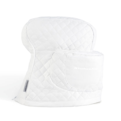 KITCHENAID Fitted Tilt-Head Solid Stand Mixer Cover with Storage Pocket, Quilted 100% Cotton, Milkshake, 14.4"x18"x10"