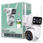 Outdoor Camera 1080P - Dual Lens Pan-Tilt Security Cam, White (1-Pack)