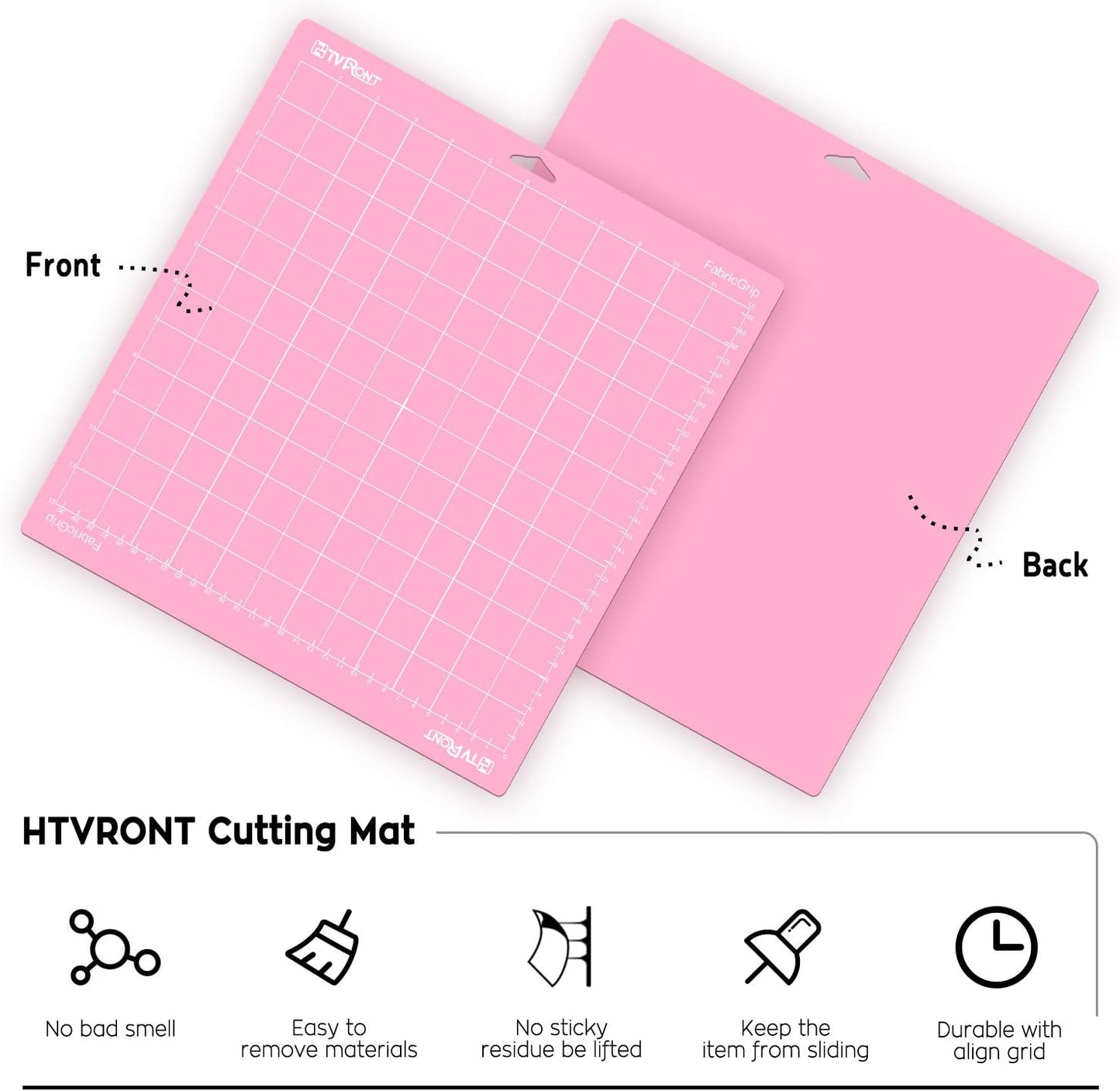 HTVRONT Fabric Grip Cutting Mat 12X12, 3 Pack, Quilting & Crafting | Compatible with Cricut Maker 4/3/Maker, Explore 5/4/3/Air 2/One Machine, Fabric Adhesive Sticky, Quilting Cutting Mats