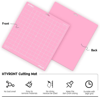 HTVRONT Fabric Grip Cutting Mat 12X12, 3 Pack, Quilting & Crafting | Compatible with Cricut Maker 4/3/Maker, Explore 5/4/3/Air 2/One Machine, Fabric Adhesive Sticky, Quilting Cutting Mats