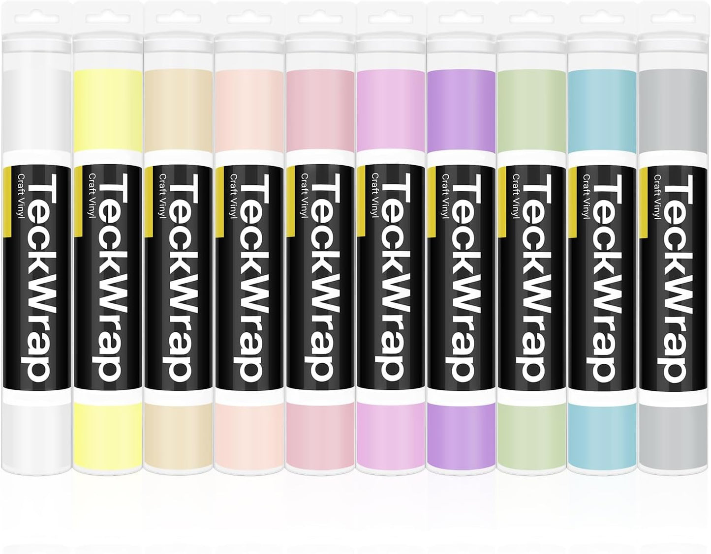 001 Matte Pastel Permanent Vinyl, 12" X 3Ft, 10 Boho Vinyl Adhesive Indoor & Outdoor Decal for Cricut, Silhouette, Cameo Cutters, Signs, Scrap-Booking, Craft Cutters