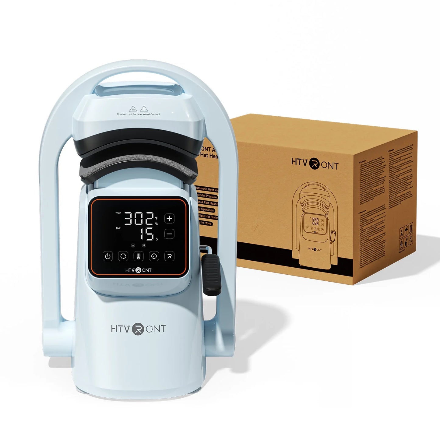 HTVRONT Auto Hat Press Machine - Hat Heat Press Machine with Precise Temp&Timer Control, A300 Hat Heat Press Machine for Caps with 2 Platens, Compatible with DTF Film, Embroidery Patches, Sublimation