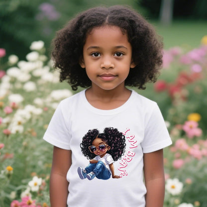 DTF Transfers Ready to Press - 20Pcs Black Little Girl Iron on Transfers for Tshirts, Chibi Afro Girl Iron on Decals Patches, Afican American Young Princess Sublimation for DIY Clothes Jeans