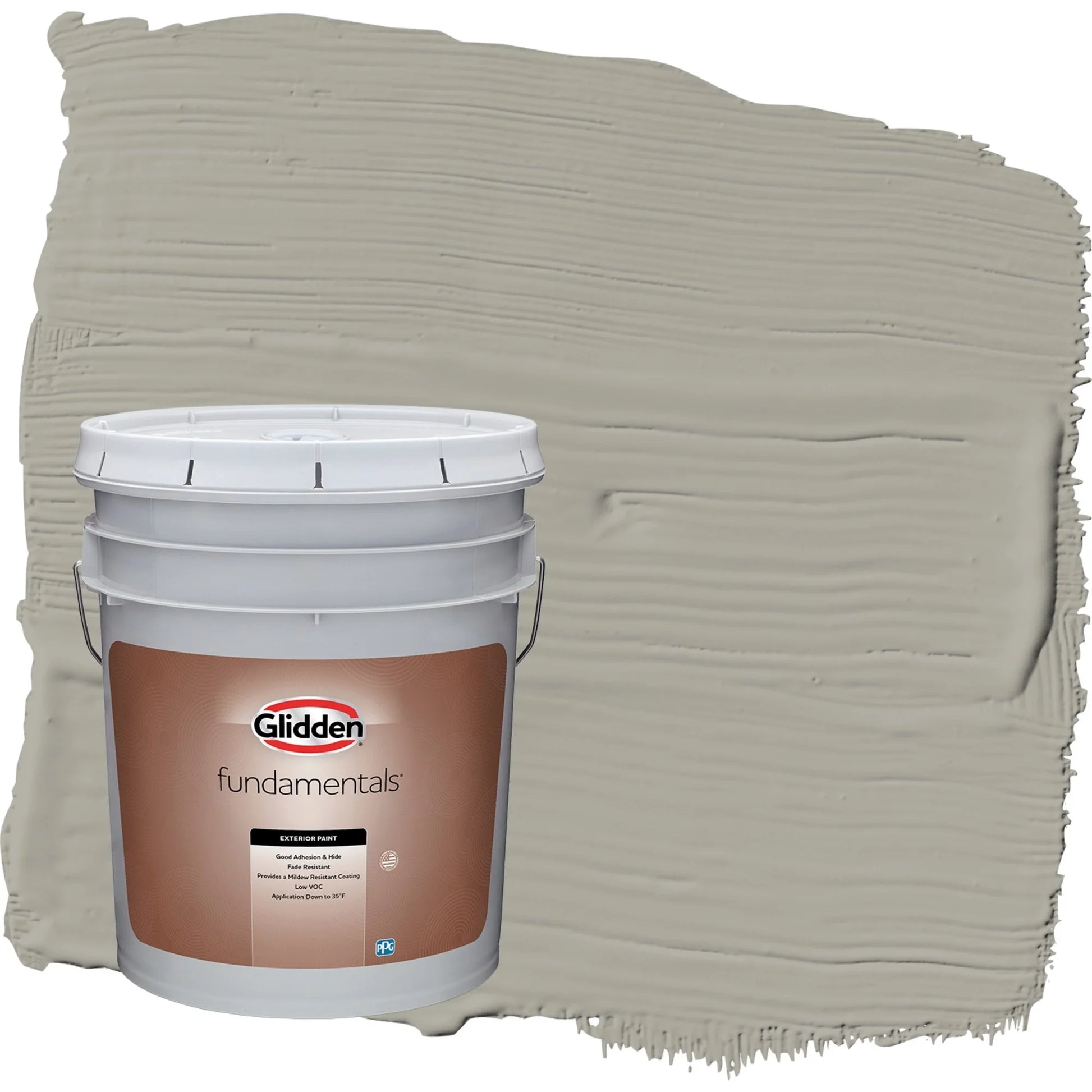 Fundamentals Hot Stone / Gray Semi-Gloss Exterior Paint, 5 Gallon