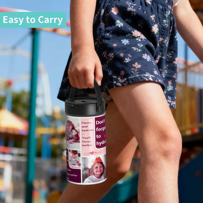 8 Pack Sublimation Kids Water Bottle Tumblers Blanks Bulk 20 OZ 600 ML with Flip Straw and Portalbe Handle, Compatible with Cricut Mug Press Tumbler Press Sublimation Oven Printing