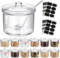 Tioncy 12 Pcs Hot Cocoa Bar Supplies Sugar Bowls with Lid and Spoon Party Bar Ice Cream Sundae Caramel Apple Dipping Container Christmas Acrylic Candy Dispenser with Tag (7.1 Oz,Clear)