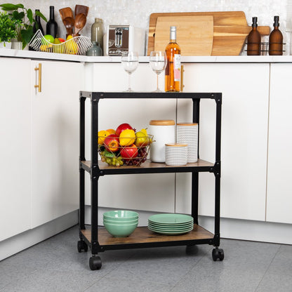 Charm 3 Shelf Mobile Kitchen Serving Cart