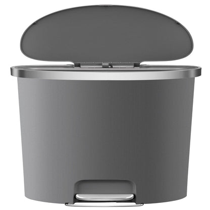 14.5 Gallon Trash Can, Plastic Kitchen Trash Can, Gray