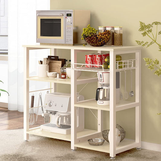 3-Tier Kitchen Island Cart Baker'S Rack- White Maple