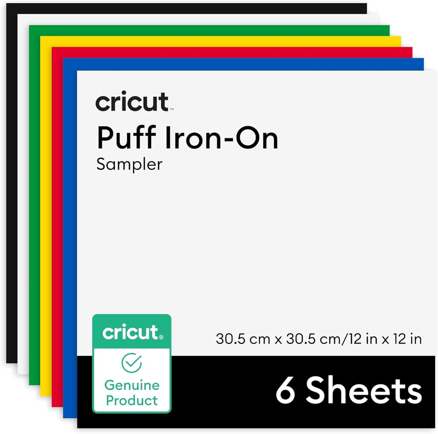 Cricut® Puff Iron-On, Classics Sampler - 12 in X 12 in (6 Ct) - HTV Heat Transfer Vinyl
