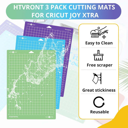 Cutting Mats Compatible with Cricut Joy Xtra, 3 Pack Cutting Mats 8.5"X12"(Standardgrip, Lightgrip, Stronggrip), Variety Adhesive Reusable Accessories Compatible with Cricut Joy Xtra