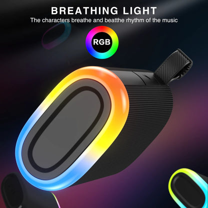 20W Portable Bluetooth Speaker with Stereo Sound, IPX7 Waterproof Wireless Speakers, 6 RGB LED Modes, up to 40H Playtime, BT5.3, TWS Pairing, for Home/Bathroom/Party/Outdoor/Beach, Gift Ideals