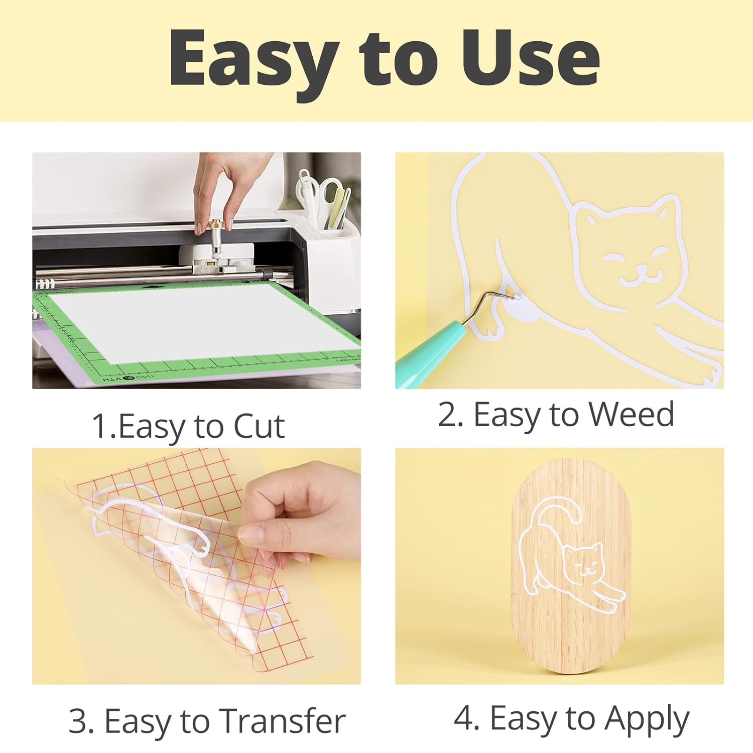 Black Permanent Vinyl, 12" X 100 FT Glossy Black Permanent Adhesive Vinyl Roll Compatible with Cricut Cutting Machine Silhouette, Cameo Cutters, Signs, Scrapbooking, Craft, Die Cutters