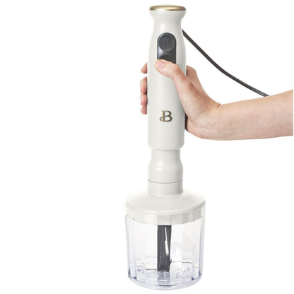 2-Speed Immersion Blender with Chopper & Measuring Cup, White Icing by Drew Barrymore