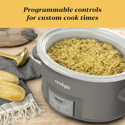 7-Quart Cook and Carry Programmable Slow Cooker, Grey