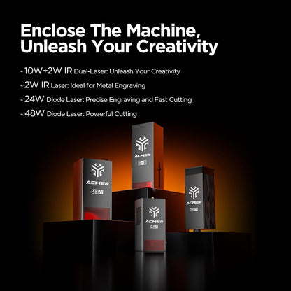 ACMER Laser Engraving Machine, P3 2IN1 Desktop Diode 10000Mw&2000Mw IR Output with Integrated Housing, Laser Cutting Built-In Camera Module and Air Assist 800Mm/S for Wood/Acrylic/Metal Class 1