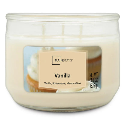 Vanilla Scented 3-Wick Glass Jar Candle, 11.5 Oz