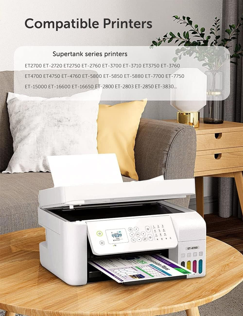 Hiipoo Sublimation Ink Refilled Bottles Work with ET-2720 ET-2760 ET-2800 ET-15000 ET-2803 ET-2850 ET-3760 ET-4800 ET-4760 Inkjet Printer Heat Press Transfer on Mugs T-Shirts Pillows Phone Case
