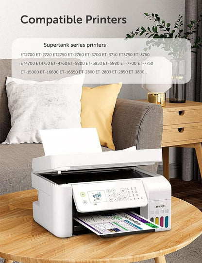 Hiipoo Sublimation Ink Refilled Bottles Work with ET-2720 ET-2760 ET-2800 ET-15000 ET-2803 ET-2850 ET-3760 ET-4800 ET-4760 Inkjet Printer Heat Press Transfer on Mugs T-Shirts Pillows Phone Case