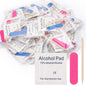 48 Sets Disposable Manicure Kit 3-Piece Mini Nail Files Set Includes Nail File 100/180 Grit, Wood Stick, Nail Polish Remover Pads for Nails Design, Stamping Polish Manicure Art Tool