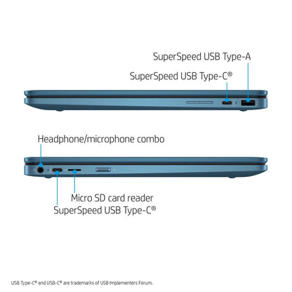 X360 14” Celeron 2-In-1 Touch 4GB/64GB Chromebook-Teal, Intel Celeron N4000, 4GB RAM, 64 GB Emmc, Teal, 14A-Ca0030Wm