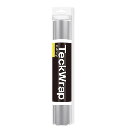 001 Vinyl Glossy Permanent Adhesive Vinyl for Craft Decal Projects 12" X 10Ft, Glossy Silver