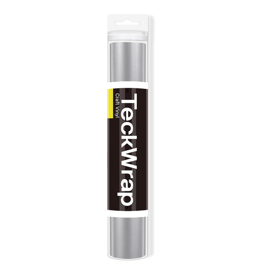 001 Vinyl Glossy Permanent Adhesive Vinyl for Craft Decal Projects 12" X 10Ft, Glossy Silver