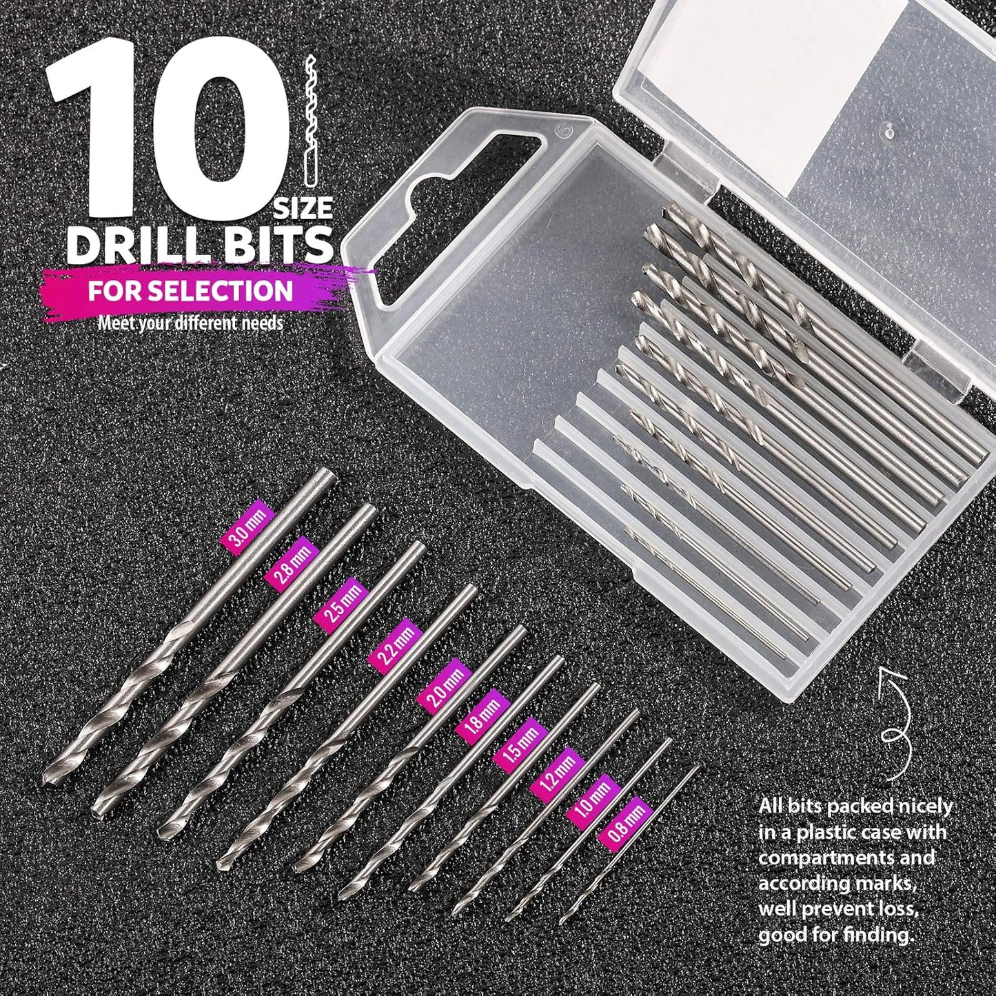 LEOBRO Hand Drill, 222 PCS Pin Vise Hand Drill with Drill Bits(0.8 Mm-3 Mm), Needle Nose Pliers, Keychain Making Kit, Jewelry Making Supplies, Hand Drill Tools for Jewelry Keychains Making