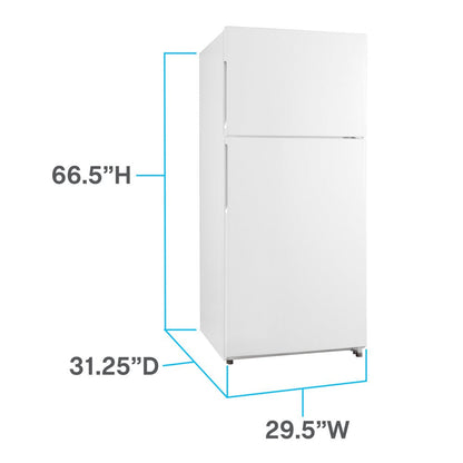 Frost-Free Apartment Size Standard Door Refrigerator, 18.0 Cu. Ft. Capacity, in White (FF18D0W-4)