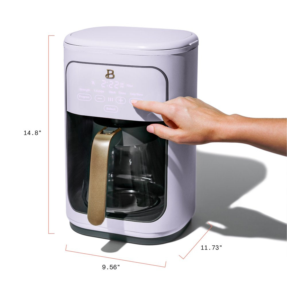 14-Cup Programmable Drip Coffee Maker with Touch-Activated Display, Lavender by Drew Barrymore