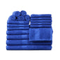 Basic Solid 18-Piece Bath Towel Set Collection, Royal Spice