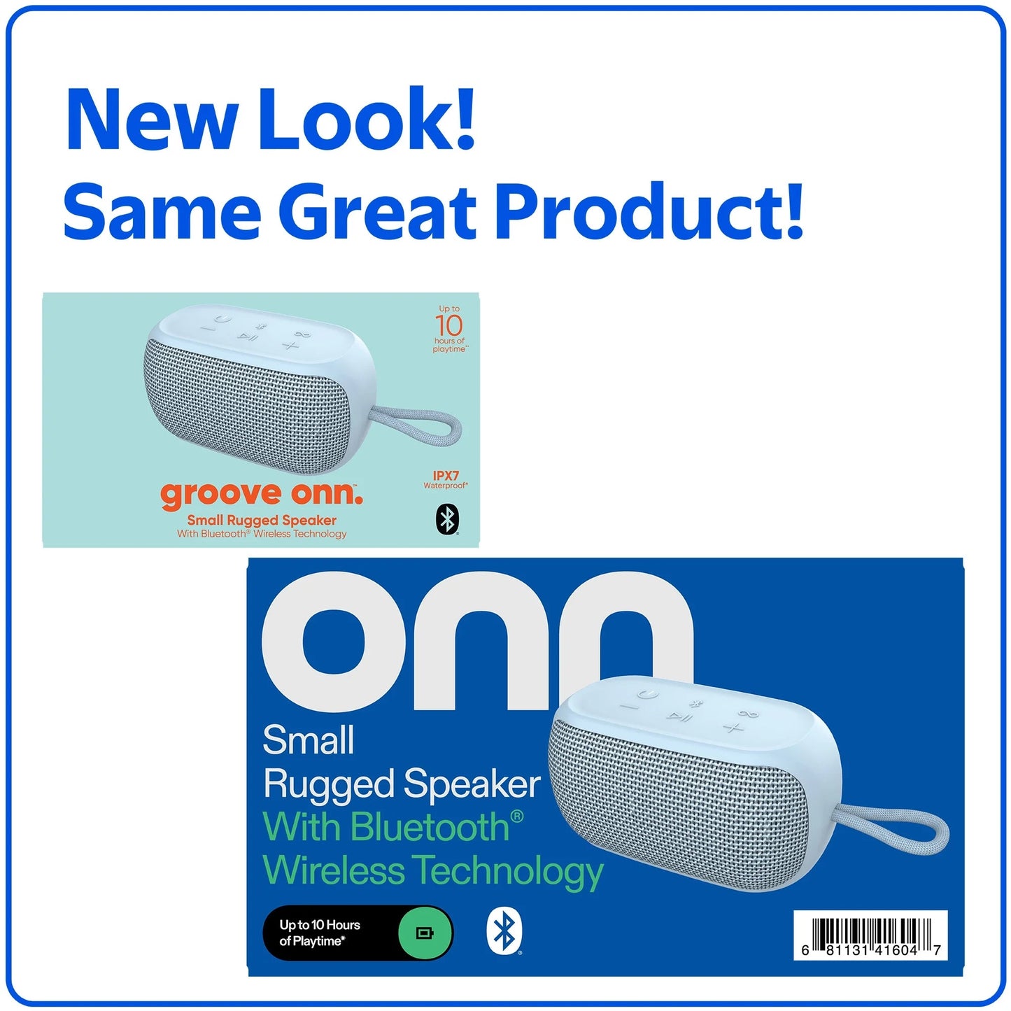 Small Rugged Speaker with Bluetooth Wireless Technology, Blue