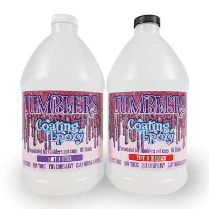 The Epoxt Resin Store - Tumbler Coating Epoxy Resin, Super Gloss Shine, Fast Cure, Self Leveling, Low Odor, Easy Mixing (1-1), UV Stable, 2 Part 1 Gallon Kit