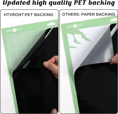 Permanent Vinyl Roll, 2 Rolls 12" X 14FT Glossy Black & White Permanent Adhesive Vinyl Compatible with Cricut Cutting Machine, Silhouette - Easy to Weed & Transfer
