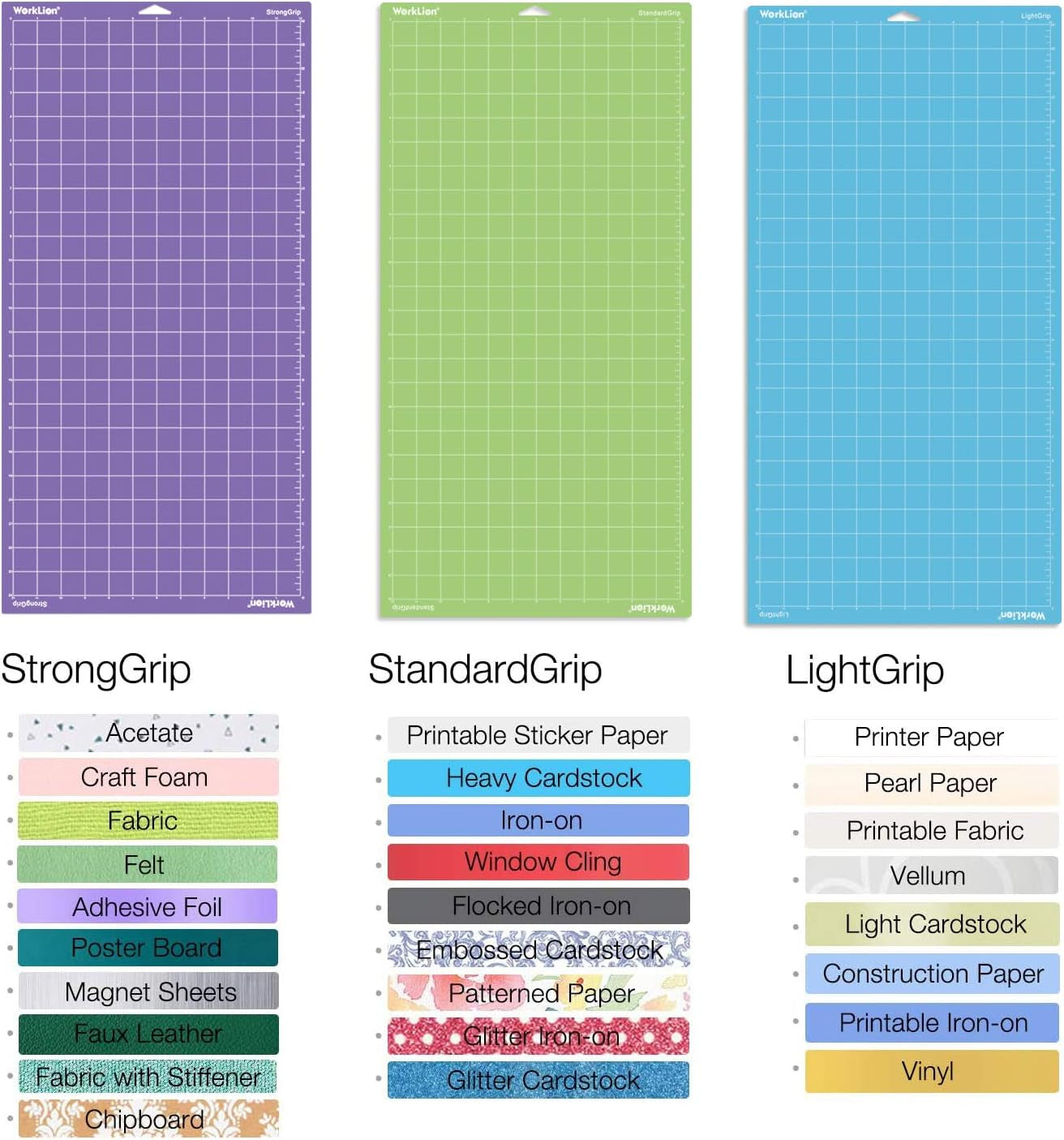 WORKLION 12 X 24 Cutting Mats for Cricut and Vinyl Weeding Tool Kits