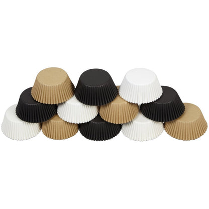 Standard Cupcake Liners, White, Black and Natural, 300-Count