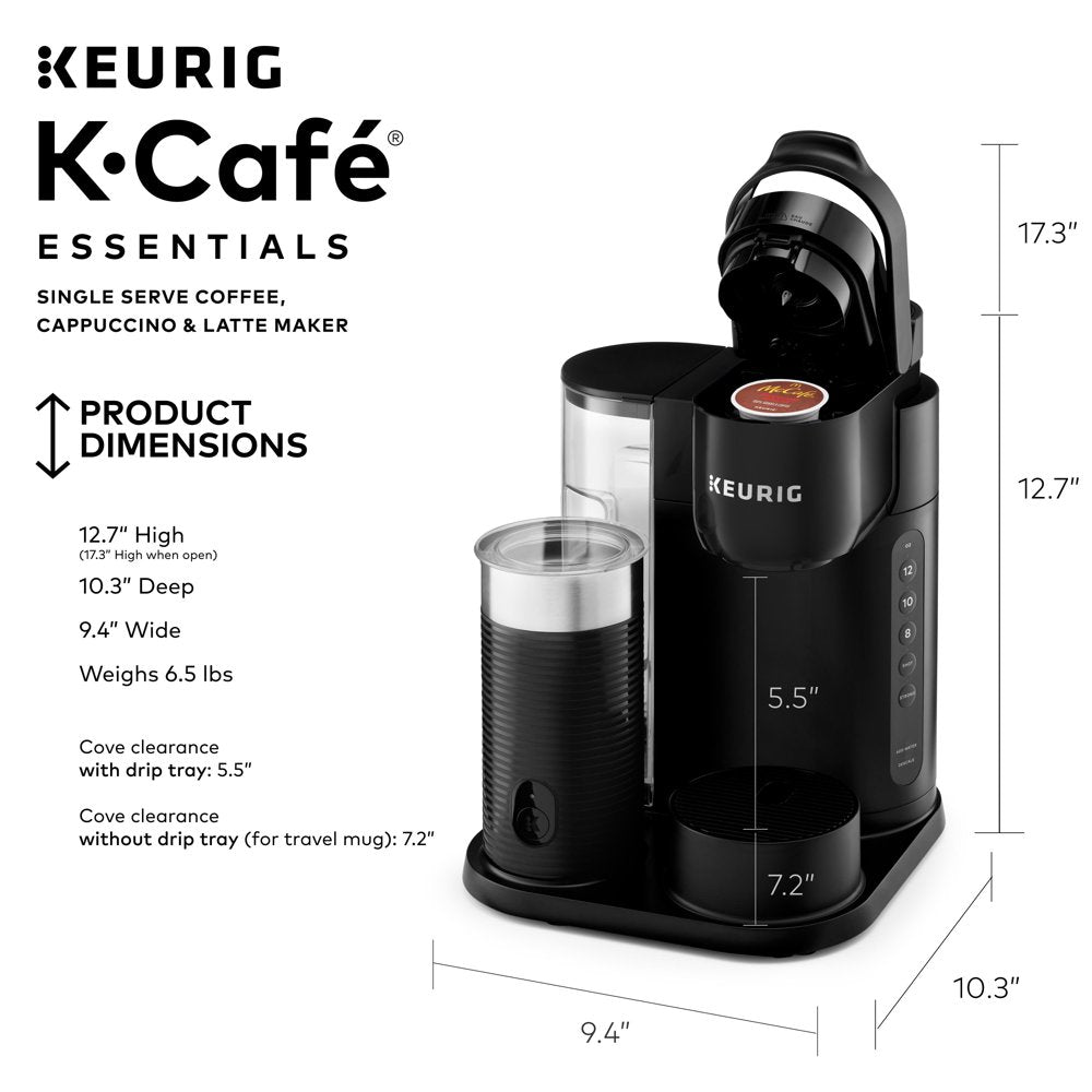 K-Café Essentials Single Serve K-Cup Pod Coffee Maker, Black