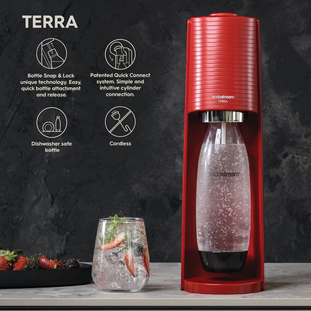 Terra Sparkling Water Maker - Red