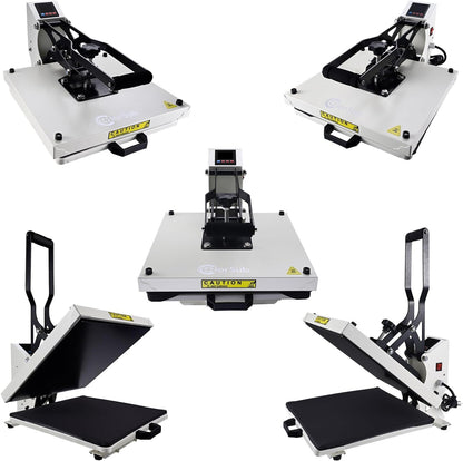 Colorsub Heat Press Machine for T-Shirt 15X15, Digital Industrial Quality Heat Press Machine Clamshell Transfer Sublimation Print Press Machine White