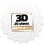 GIO-FLEX 3D Puffed-Up Heat Transfer Vinyl 10"X12"-20 Sheets White Color HTV Adhesive Iron-On Transfer DIY Design T-Shirt Compatible with Cricut and Silhouette Cameo Heat Press Machine Easy to Weed Cut